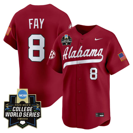 Men's Alabama Crimson Tide 2026 World Series Vapor Premier Limited Jersey - All Stitched