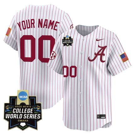 Alabama Crimson Tide 2026 World Series Vapor Premier Limited Custom Jersey - All Stitched