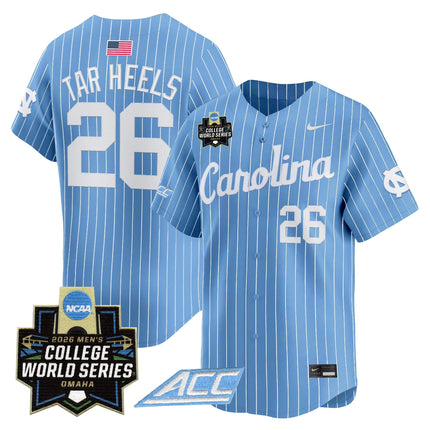 Men's North Carolina Tar Heels 2026 World Series Vapor Premier Limited Jersey - All Stitched