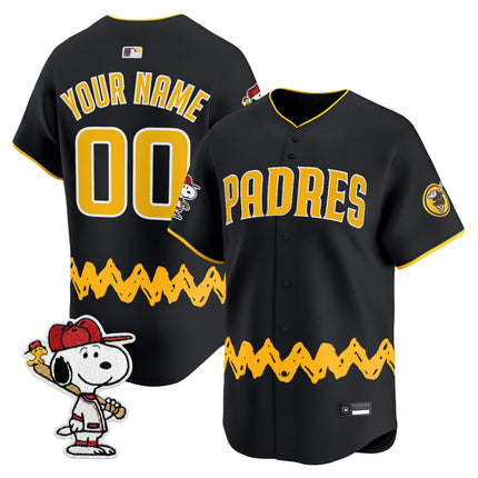 Padres x Peanuts Vapor Premier Limited Custom Jersey - Stitched