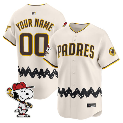 Padres x Peanuts Vapor Premier Limited Custom Jersey - Stitched