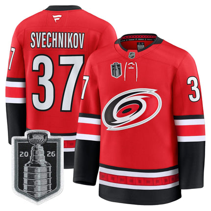Men's Carolina Hurricanes 2026 Stanley Cup Patch Premium Jersey - All Stitched