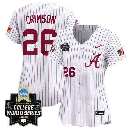 Women's Alabama Crimson Tide 2026 World Series Vapor Premier Limited Jersey - All Stitched