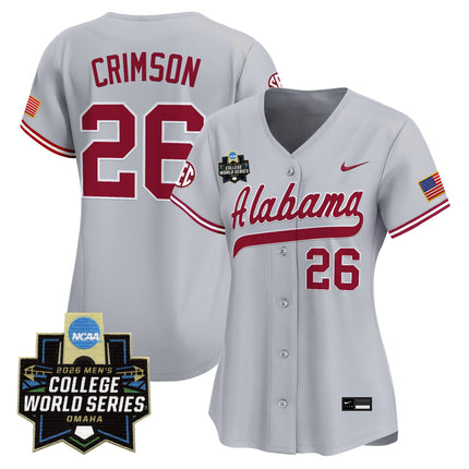 Women's Alabama Crimson Tide 2026 World Series Vapor Premier Limited Jersey - All Stitched