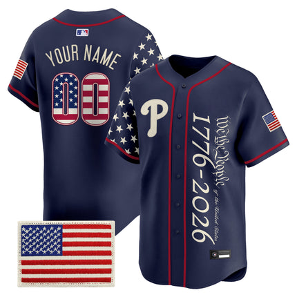 Philadelphia Phillies "America 250 Edition" Vapor Premier Limited Custom Jersey V2 - Stitched