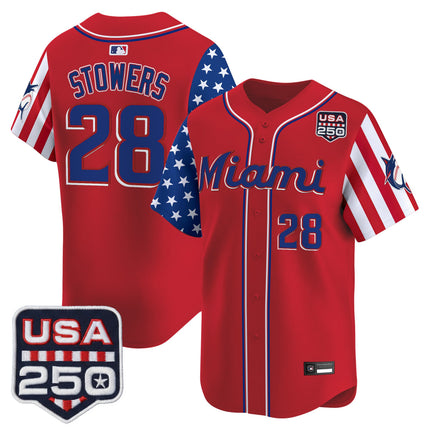 Men's Miami Marlins "America 250 Edition" Vapor Premier Limited Jersey - All Stitched