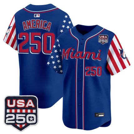 Men's Miami Marlins "America 250 Edition" Vapor Premier Limited Jersey - All Stitched