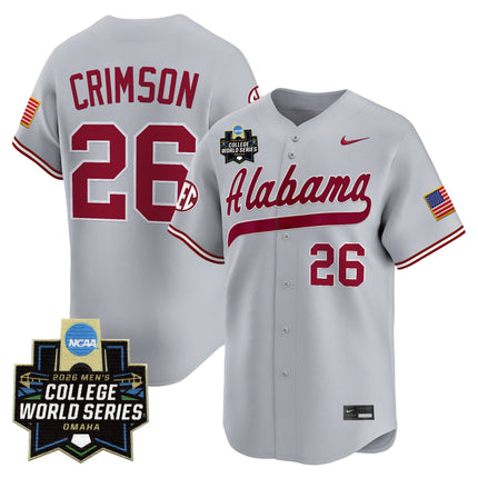 Men's Alabama Crimson Tide 2026 World Series Vapor Premier Limited Jersey V2 - All Stitched