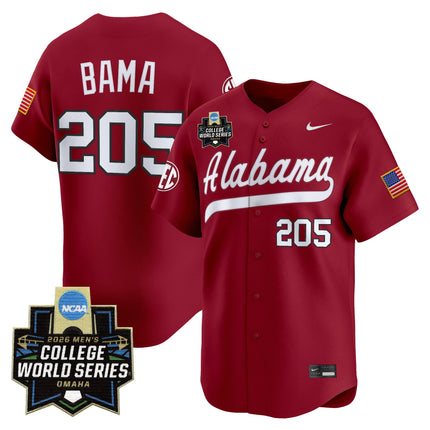 Men's Alabama Crimson Tide 2026 World Series Vapor Premier Limited Jersey V2 - All Stitched
