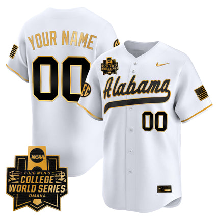 Alabama Crimson Tide 2026 World Series Vapor Premier Limited Custom Jersey V2 - All Stitched