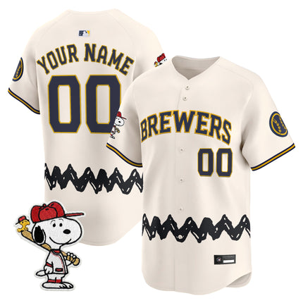 Milwaukee Brewers x Peanuts Vapor Premier Limited Custom Jersey - Stitched