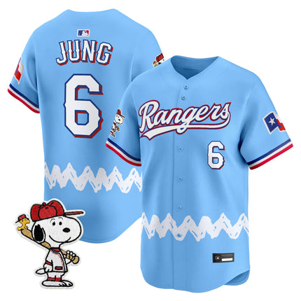 Men's Texas Rangers x Peanuts Vapor Premier Limited Jersey - Stitched