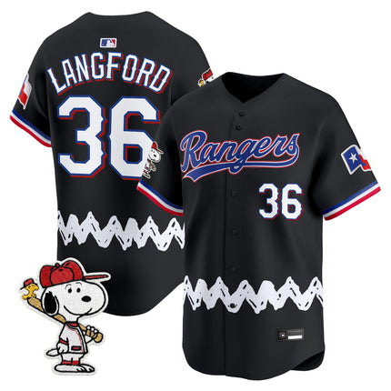 Men's Texas Rangers x Peanuts Vapor Premier Limited Jersey - Stitched
