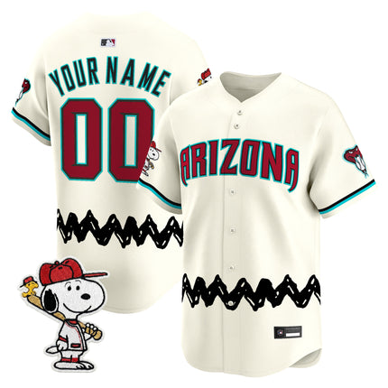 Diamondbacks x Peanuts Vapor Premier Limited Custom Jersey - Stitched