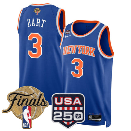 Men's New York Knicks 2026 Finals Swingman Jersey - 250 America Patch - All Stitched