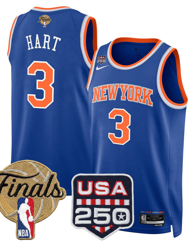 Men's New York Knicks 2026 Finals Swingman Jersey - 250 America Patch - All Stitched