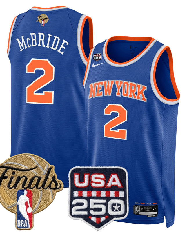 Men's New York Knicks 2026 Finals Swingman Jersey - 250 America Patch - All Stitched