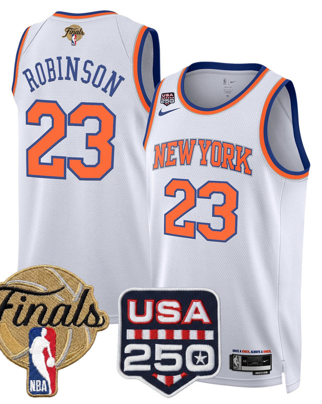 Men's New York Knicks 2026 Finals Swingman Jersey - 250 America Patch - All Stitched