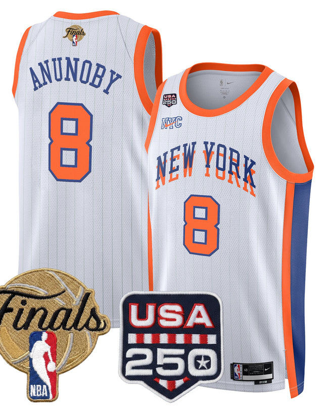 Men's New York Knicks 2026 Finals Swingman Jersey - 250 America Patch - All Stitched