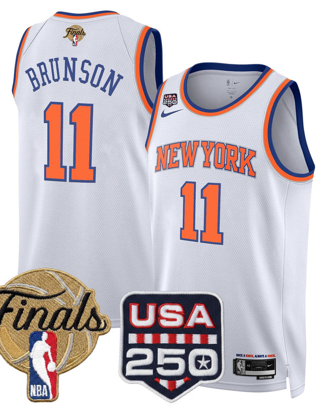 Men's New York Knicks 2026 Finals Swingman Jersey - 250 America Patch - All Stitched