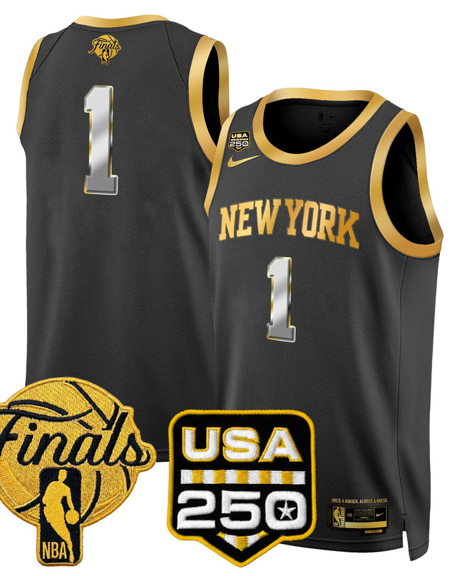 Men's New York Knicks 2026 Finals Swingman Jersey - 250 America Patch - All Stitched
