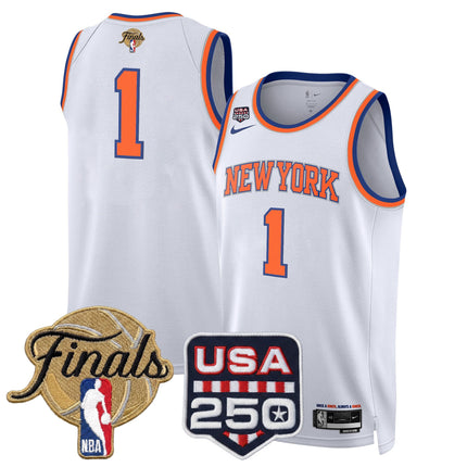 Men's New York Knicks 2026 Finals Swingman Jersey - 250 America Patch - All Stitched