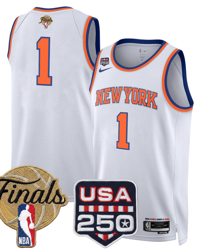 Men's New York Knicks 2026 Finals Swingman Jersey - 250 America Patch - All Stitched