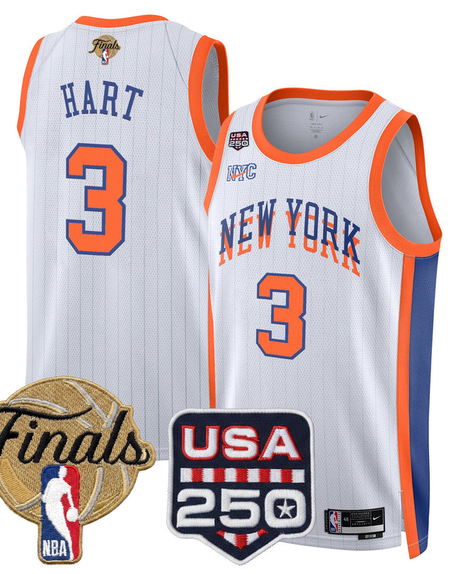 Men's New York Knicks 2026 Finals Swingman Jersey - 250 America Patch - All Stitched