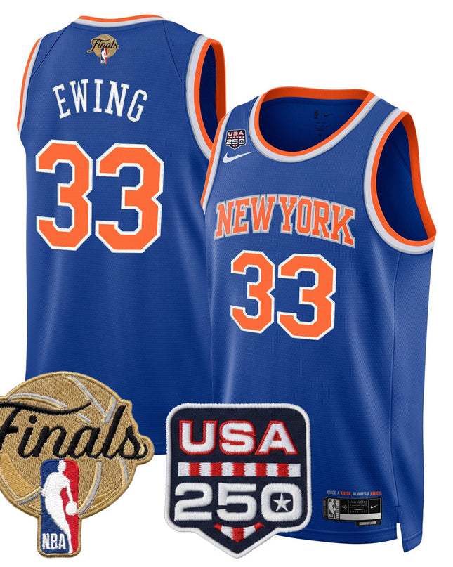 Men's New York Knicks 2026 Finals Swingman Jersey - 250 America Patch - All Stitched