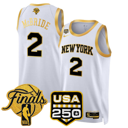 Men's New York Knicks 2026 Finals Swingman Jersey - 250 America Patch - All Stitched