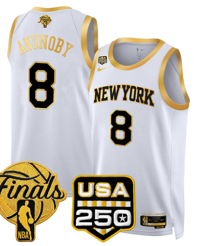 Men's New York Knicks 2026 Finals Swingman Jersey - 250 America Patch - All Stitched