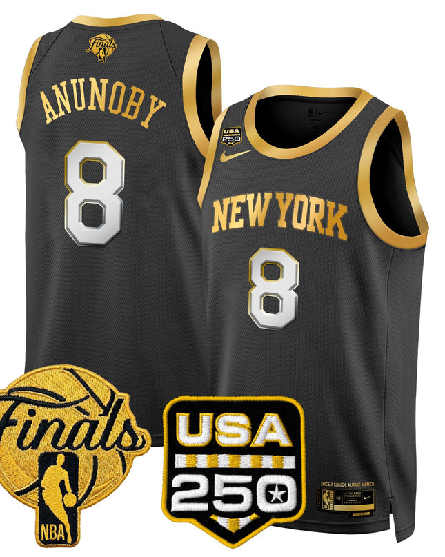 Men's New York Knicks 2026 Finals Swingman Jersey - 250 America Patch - All Stitched