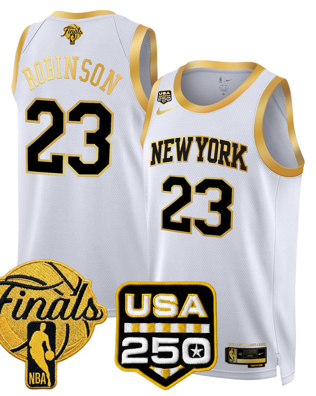 Men's New York Knicks 2026 Finals Swingman Jersey - 250 America Patch - All Stitched