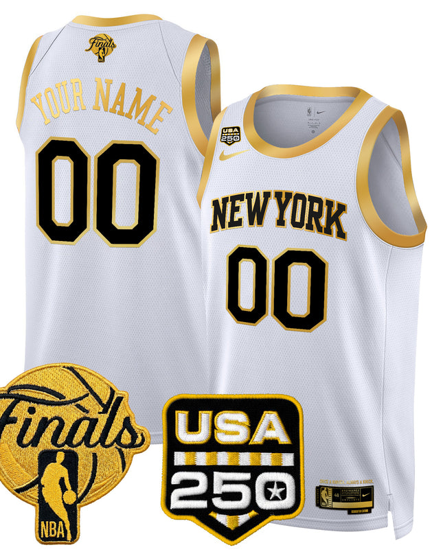New York Knicks 2026 Finals Custom Swingman Jersey - 250 America Patch - All Stitched