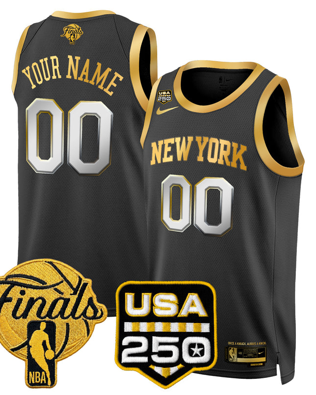 New York Knicks 2026 Finals Custom Swingman Jersey - 250 America Patch - All Stitched
