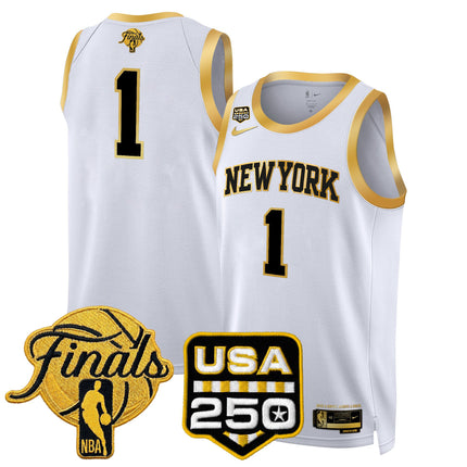 Men's New York Knicks 2026 Finals Swingman Jersey - 250 America Patch - All Stitched