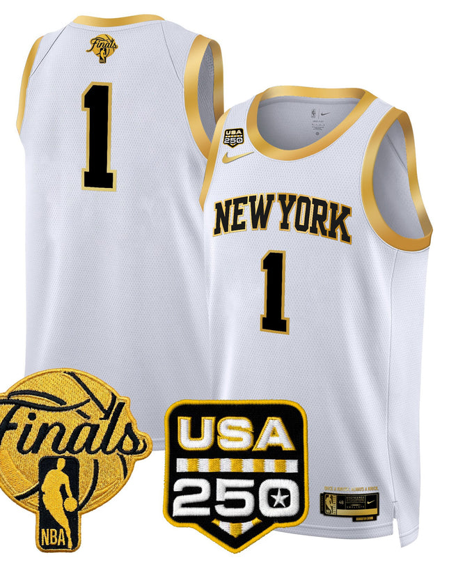 Men's New York Knicks 2026 Finals Swingman Jersey - 250 America Patch - All Stitched