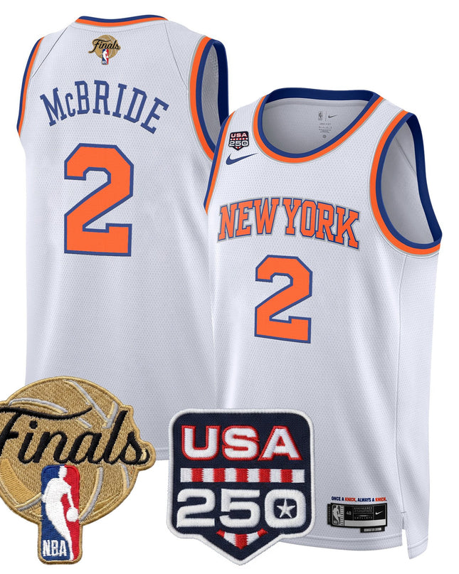 Men's New York Knicks 2026 Finals Swingman Jersey - 250 America Patch - All Stitched