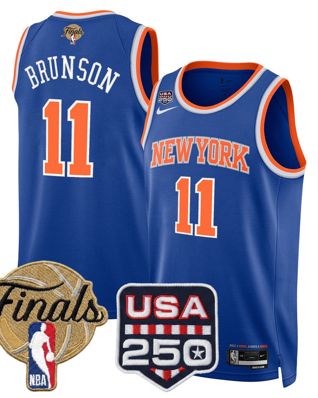 Men's New York Knicks 2026 Finals Swingman Jersey - 250 America Patch - All Stitched
