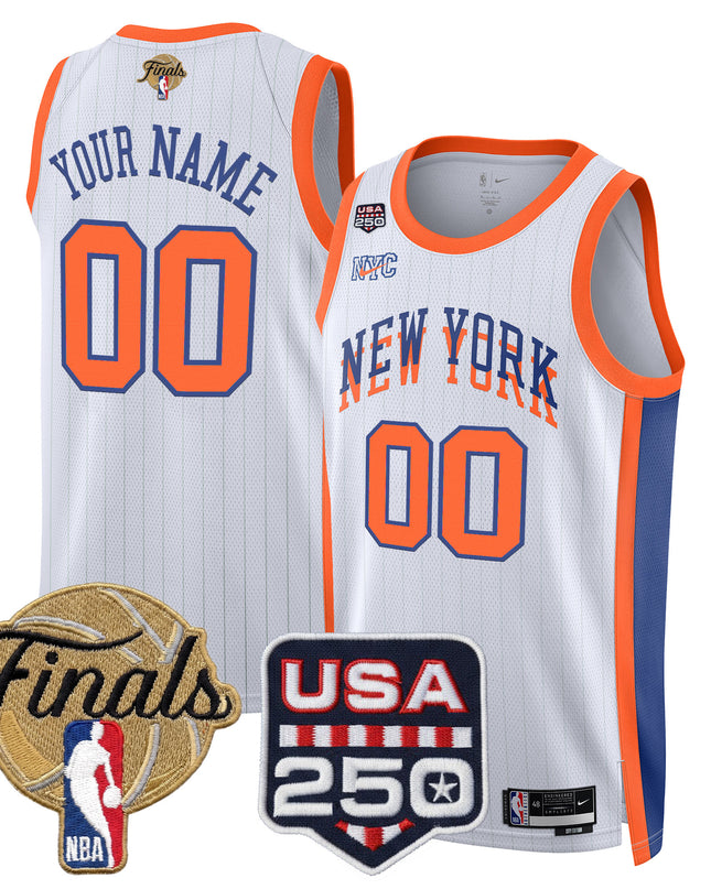 New York Knicks 2026 Finals Custom Swingman Jersey - 250 America Patch - All Stitched