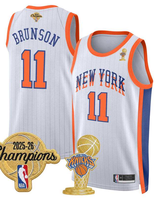 Men's New York Knicks 2026 Champions Patch Swingman Jersey - All Stitched