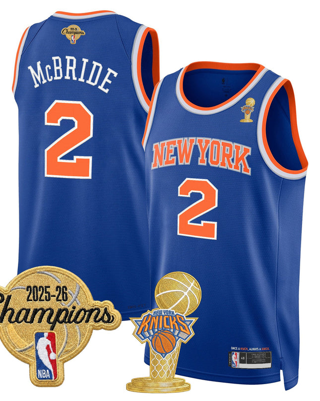 Men's New York Knicks 2026 Champions Patch Swingman Jersey - All Stitched