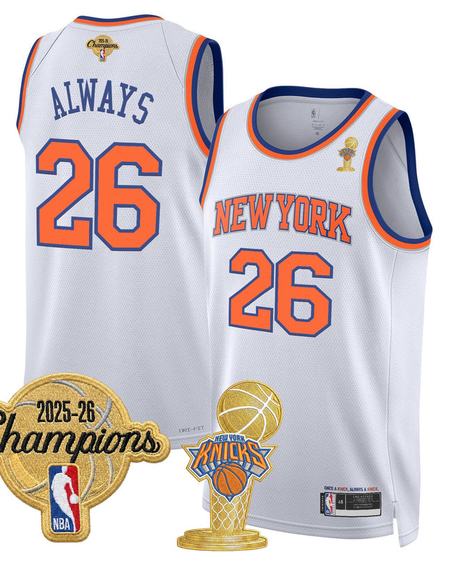 Men's New York Knicks 2026 Champions Patch Swingman Jersey - All Stitched