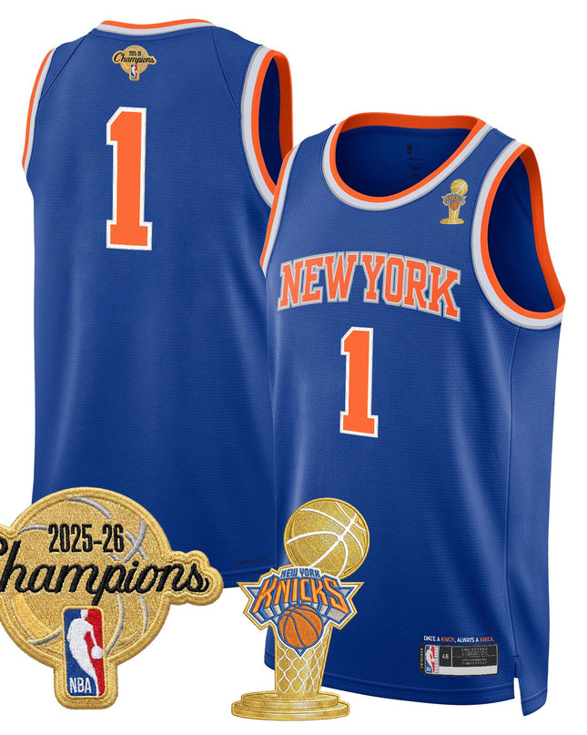 Men's New York Knicks 2026 Champions Patch Swingman Jersey - All Stitched
