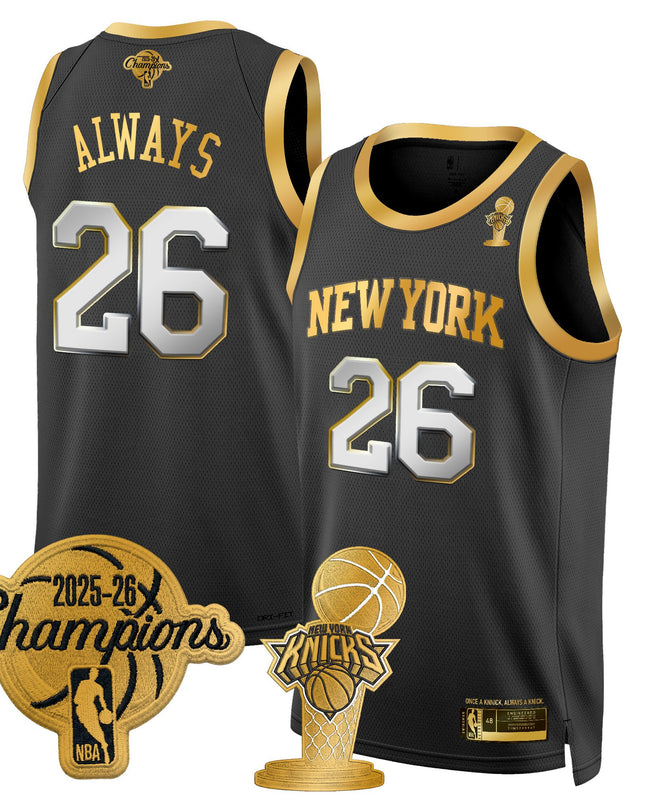 Men's New York Knicks 2026 Champions Patch Swingman Jersey - All Stitched
