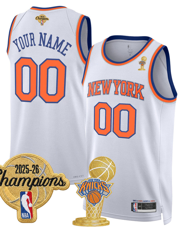 New York Knicks 2026 Champions Patch Custom Swingman Jersey - All Stitched