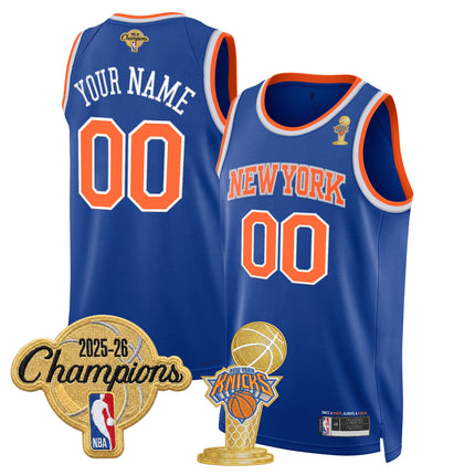 New York Knicks 2026 Champions Patch Custom Swingman Jersey - All Stitched