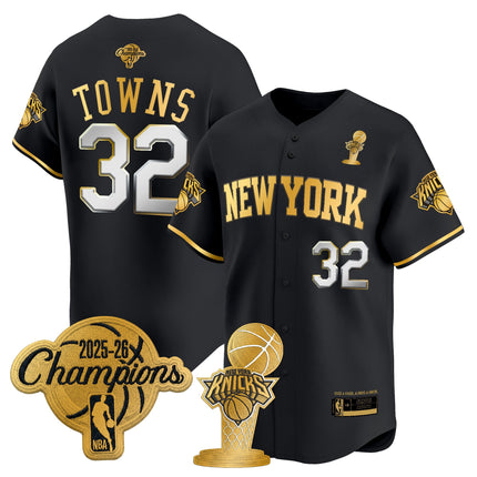 Men's New York Knicks 2026 Champions Patch Vapor Baseball Jersey - All Stitched