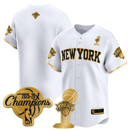 Men's New York Knicks 2026 Champions Patch Vapor Baseball Jersey - All Stitched
