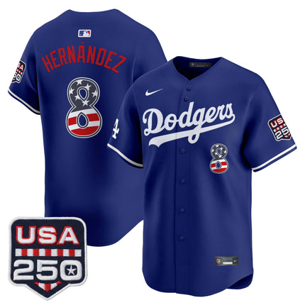 Men's Los Angeles Dodgers USA 250 Fourth of July Vapor Premier Limited Jersey - All Stitched